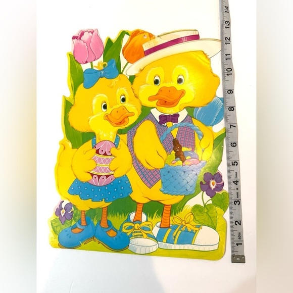 Vintage Eureka Die Cut Easter Egg And Duck Couple Decor - Picture 6 of 7